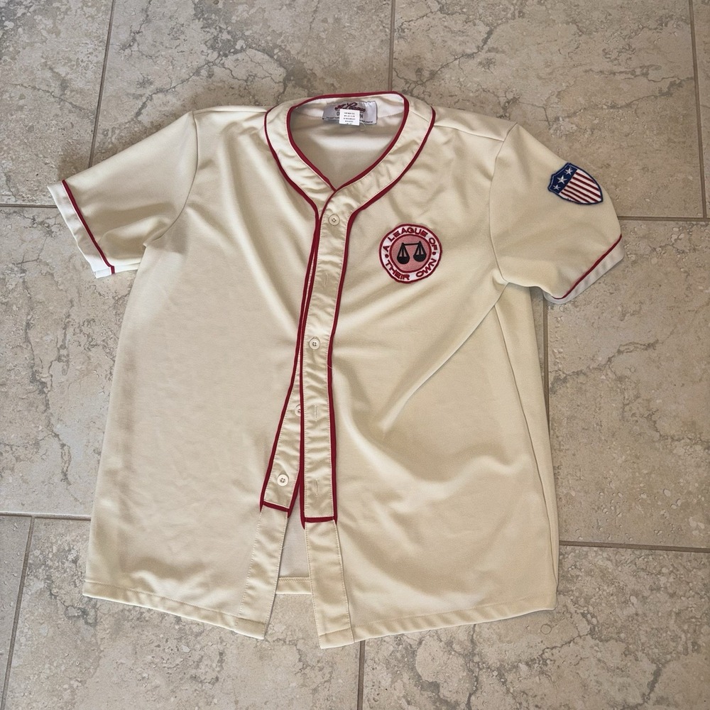 A League of Their Own Rockford Peaches Jersey Large Columbia Pictures Cream